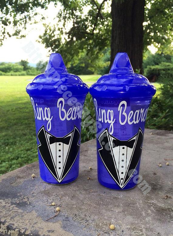 Hochzeit - Ring Bearer Gift - Personalized Sippy Cup