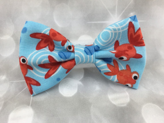 Свадьба - Goldfish Print Small Pet Bow / Cat Bow Tie / Collar Bow