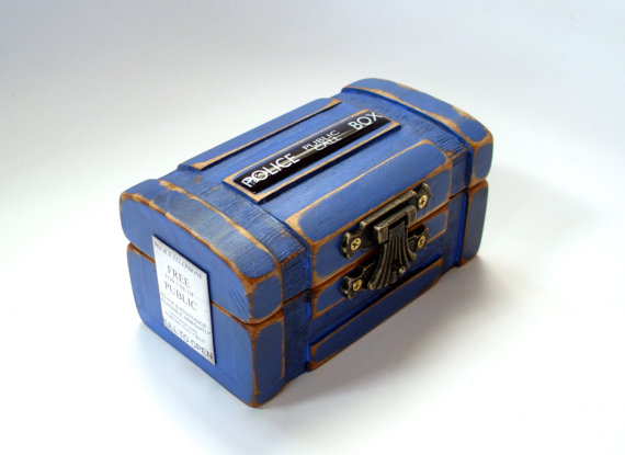 Wedding - SPECIAL - Engagement Ring Box - Doctor Who TARDIS Inspired Ring Bearer Box - Dr Who Wedding