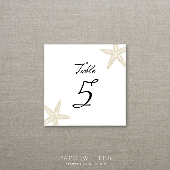 Mariage - Starfish Wedding Table Numbers Deposit to Get Started
