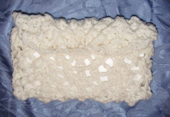 Hochzeit - Bridal Clutch / Wedding Bag / Hand Knit Clutch Purse / Wedding Clutch / 4 Bags in 1/ Handmade Clutch / Wedding Purse