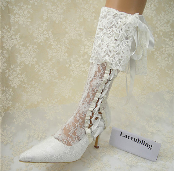 Hochzeit - Wedding Shoes, Vintage Lace Bridal Boots, Lace Bridal Boots, Floral Lace Wedding Shoes, Lace Boots for Wedding, Party Shoes, Prom Shoes