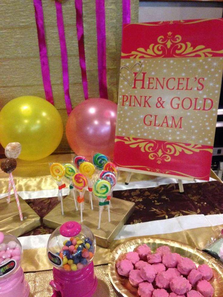 Hochzeit - Pink & Gold Glam Birthday Party Ideas