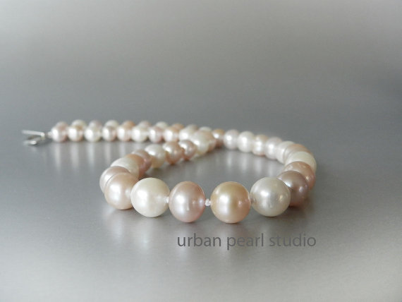 Wedding - Pink Pearl Necklace, SALE, Blush Pearl Bridal Jewelry, Bridesmaid Jewelry