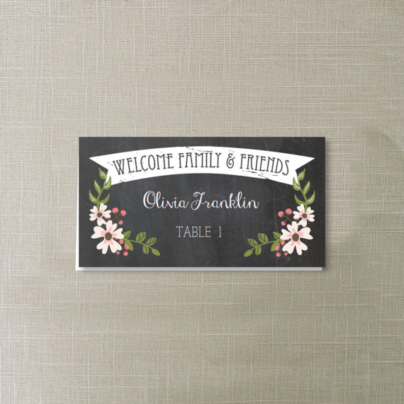 Mariage - Instant Download - DIY Printable Place Cards - Wedding Place cards - Editable Place Cards