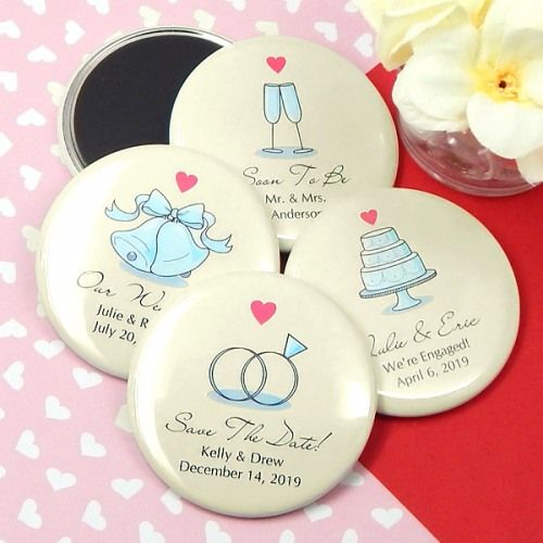 Wedding - Personalized Button, Button With Magnet, Personalized Button Magnet