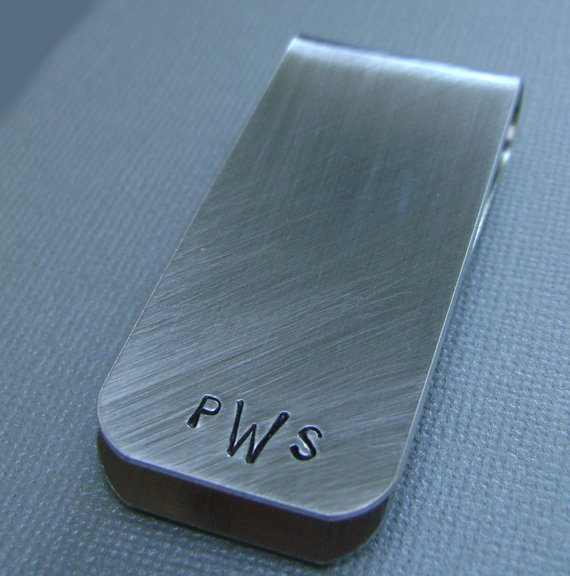 Wedding - Money Clip - Personalized Hand Stamped Monogrammed Money Clip - The Perfect Gift for Groomsmen, Birthday, Anniversary or Just Because
