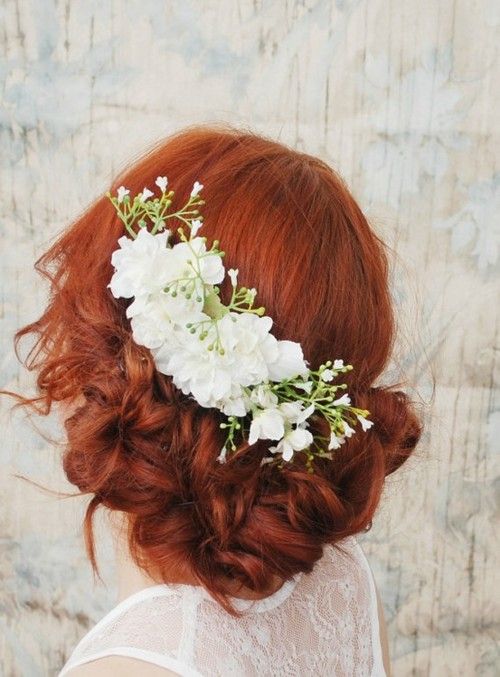زفاف - Wedding Hair Accessory, White Flower Comb, Bridal Hair Accessory, Wedding Flowers - Elora