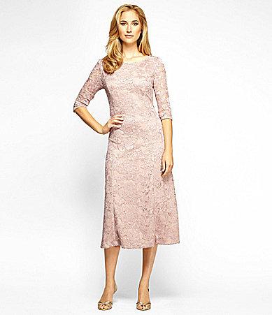 زفاف - Alex Evenings Tea-Length Lace Dress