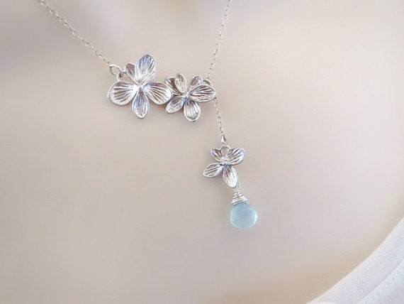 زفاف - Custom Birthstone Necklace, Azalea Flower Necklace, Genuine Luxe AAA Gemstone, Dainty Mothers Necklace, Wedding Jewelry, Bridal Jewelry,