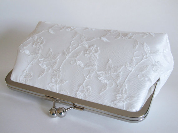 Wedding - Delicate Bridal Ivory Silk Lace Clutch,Bridal Accessories,Wedding Clutch,Bridal Clutch,Bridesmaid Clutches