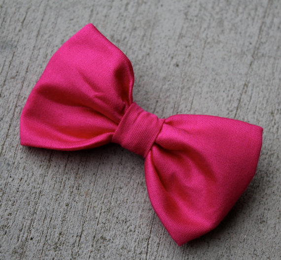 Hochzeit - Boy's Solid Fuchsia  Bow tie - clip on