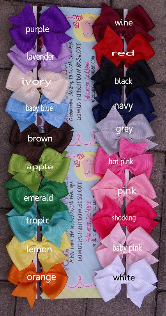 Свадьба - ETSY's FAVORITE hair bows  / set of 10 / fits infant toddler and big girl / birthdays / Three Inch  / 1.00 each
