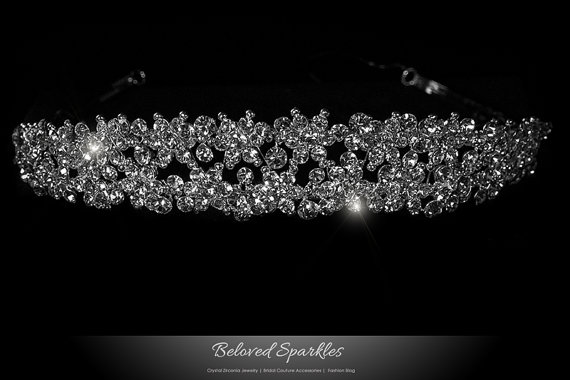 Hochzeit - Bridal Tiara, Crystal Tiara, Bridal Headband, Vintage Tiara, Flower Tiara, Floral Cluster Tiara, Victoria Tiara, Cluster Tiara, Reign Tiara