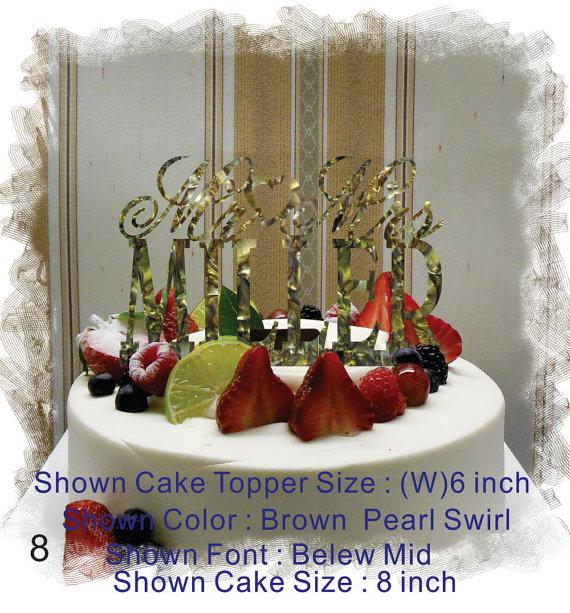 Wedding - Wedding Keepsake  Cake Topper , Monogram Cake Topper Mr and Mrs  With Your Last (Family)Name  - Handmade Custom Wedding Cake Topper