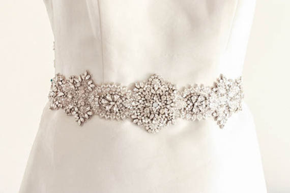 زفاف - Wedding dress sash - Giocia Ivory and White - 28 inches (Made to Order)