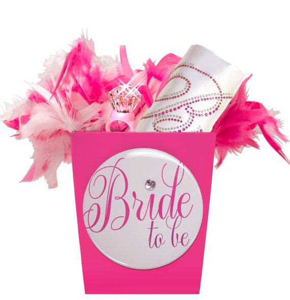 Hochzeit - Bride Button & Sash Gift Set, Bride's Gift, Bridal Party Set