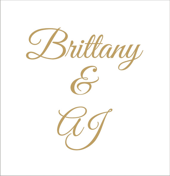 Wedding - Monogram- Custom  Wedding Signs STENCIL- 4 Sizes-  Create your own Monograms on Wedding Signs, Tote Bags, Wedding Cakes, Aisle Runners!