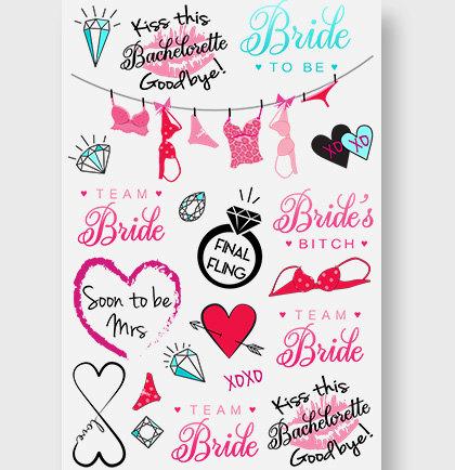 Mariage - Bachelorette Party Tattoos - Bachelorette Party Tattoo, Bachelorette Party Favors, Bachelorette Temporary Tattoo, Bride Tattoo, Team Bride