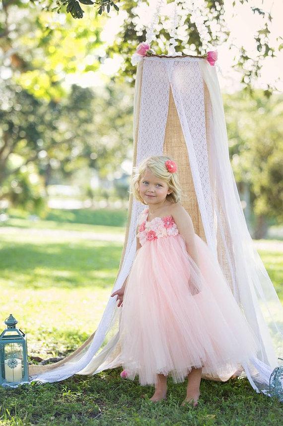 Hochzeit - Tutu Dress..Birthday Tutu Dress.. Flower girl dress…Coral Tutu Dress...Coral Flower girl tutu..