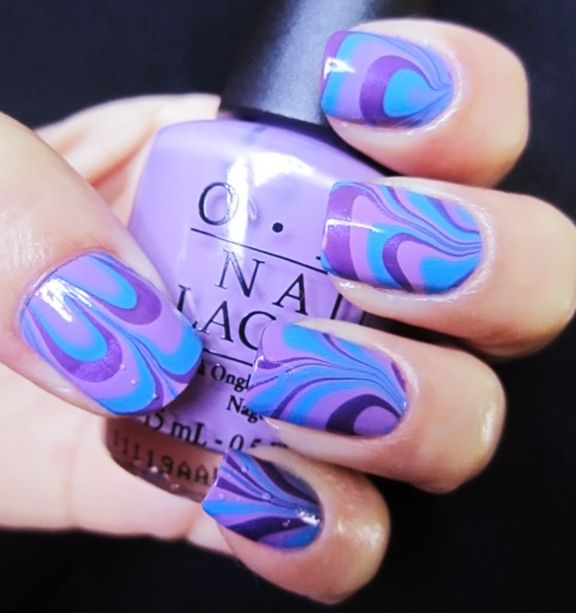 Wedding - She Nailed It: Water Marble Design Manicure