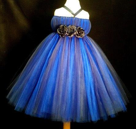 Wedding - Tutu, Tutus Dress- baby Tutu-Tutu Halter Dress- Flower Girl Dress- Photo Prop- Costume- Navy Blue Tutu- Available In Size 0-24 Months