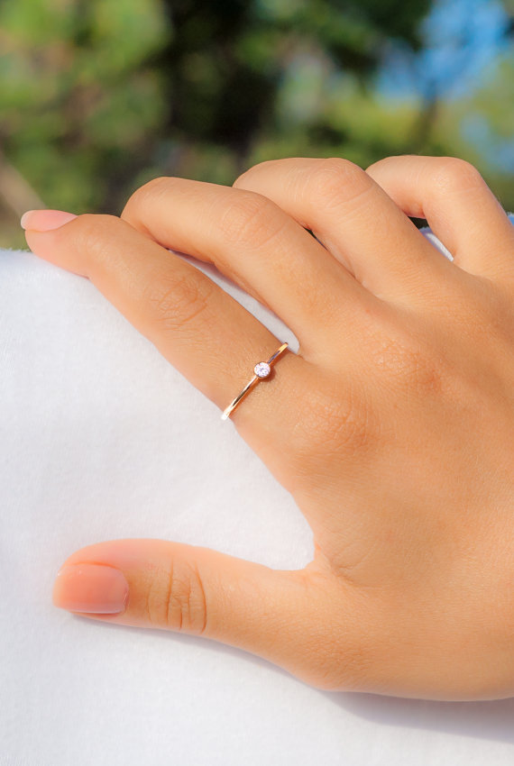 زفاف - Birthstone Ring - Thin Gold Ring - Personalized Bridesmaids Gifts - Personalized Ring - Tiny Gold Ring