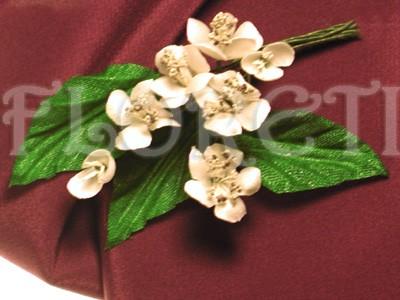 Hochzeit - White Mon Cherry Bridal Hair Clip Dress Pin Couture Handmade Wedding Accessory