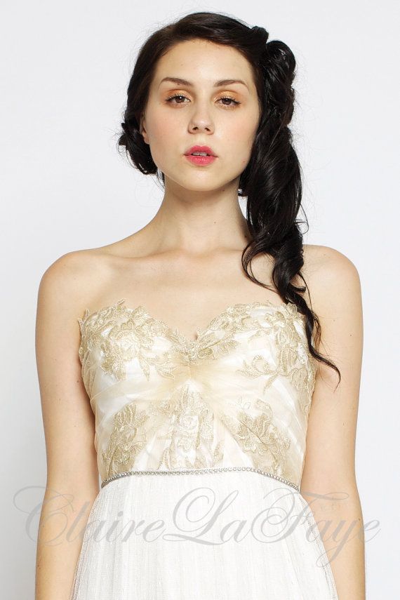 Свадьба - Heart Of Gold - Sweetheart Bohemian Custom Wedding Dress