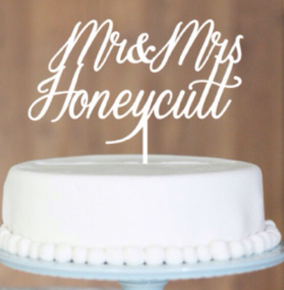 Hochzeit - Wedding Cake Topper, cake topper, name cake topper, Personalised wedding cake topper, Mr and Mrs, custom cake topper, monogram cake toppers