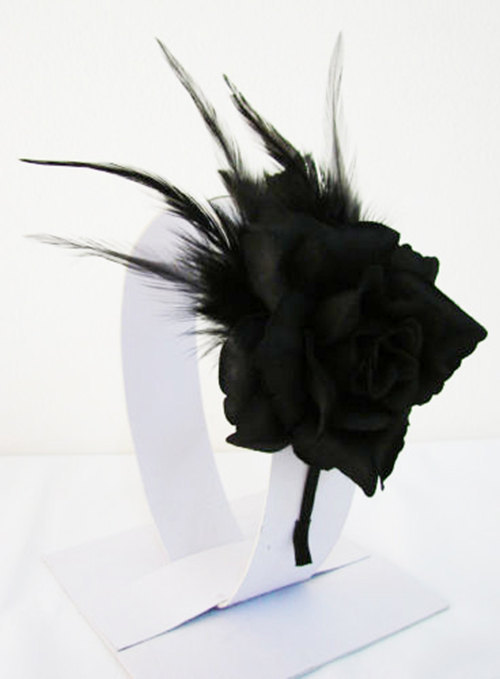 Wedding - Rose Feather Headband Bridal Wedding Choose the color from color shade