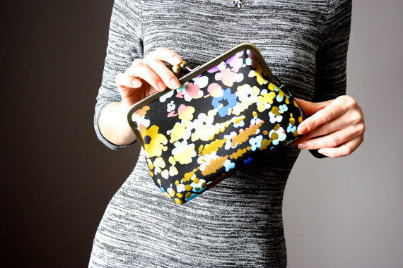 Wedding - Floral Clutch -  Clutch Purse - Wedding Clutch - Bridesmaid Clutch Bag - Bridesmaid Gift - Evening Bag - Frame Clutch