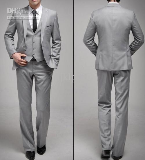 Mariage - NEW High Quality Light Grey Men's Suits Groom Wear & Accessories Groom Suits Groom Tuxedos Online with $105.19/Piece on Hjklp88's Store 
