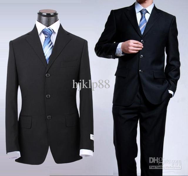 Hochzeit - NEW High Quality Black/Blue Men's Suits Groom Wear & Accessories Groom Suits Groom Tuxedos Online with $119.8/Piece on Hjklp88's Store 