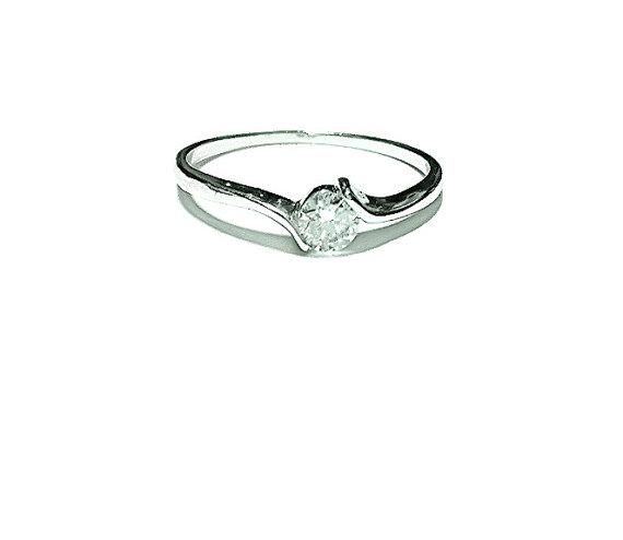 Wedding - Gold Filled Swarovski Crystal Ring White Gold White Crystal Ring Promise Ring Engagement Ring Solitaire Ring April Birthstone Ring Gold Ring