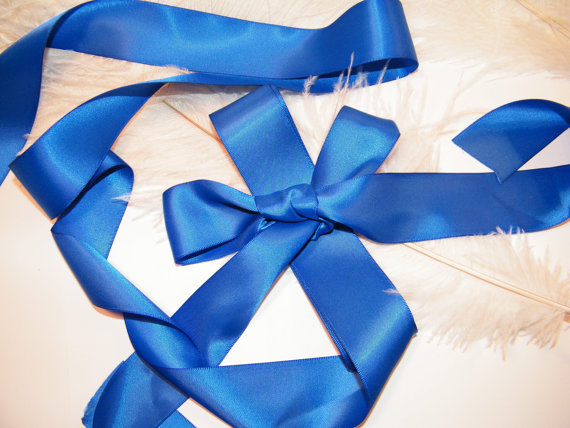 زفاف - SALE Ribbon Royal Blue - 1 1/2"  Double Face Satin - DIY Gift Wrap Favor Box Ribbon- Hair Bouquet Ribbon-Beach Wedding-Supplies -5 Yards
