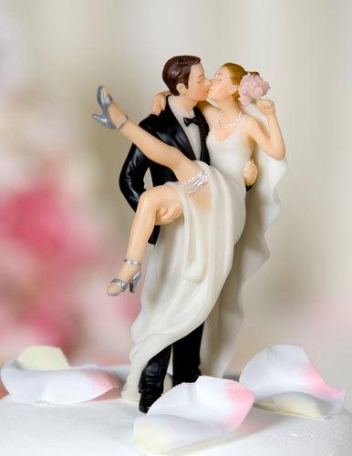 Mariage - Over the Threshold Wedding Cake Topper - Custom Painted Hair Color Available - 706506