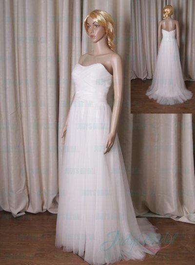 زفاف - LJ198 Discount Simple light airy tulle boho wedding dress onsale
