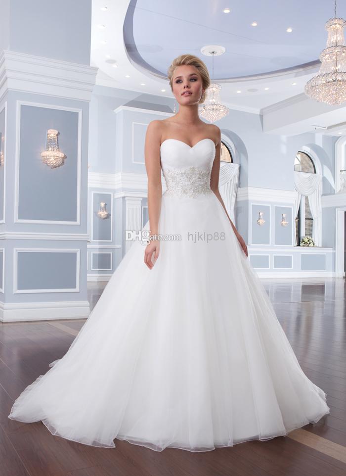 Mariage - 2014 New Custom Made! Succinct Elegent Vintage Graceful Sweetheart Sash Beads Ball Gown Net Wedding Dress Online with $111.63/Piece on Hjklp88's Store 