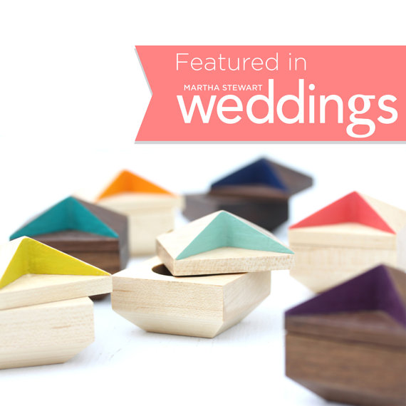 Wedding - Pixie modern engagement box / wedding ring box/ ring bearer box / ring holder handmade to order