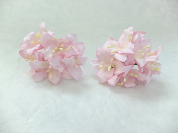 زفاف - 10 - 35mm soft pink mulberry paper lily