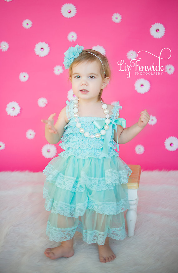 Mariage - Flower girl dresses- Tiffany blue flower girl dress set-Aqua flower girl dress - Frozen dress - lace girls dress - Birthday photo outfit set