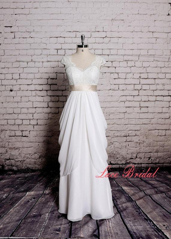 Свадьба - Sweetheart Wedding Gown, Outside Bridal Gown, Chiffon Wedding Dress, A-line Wedding Dress