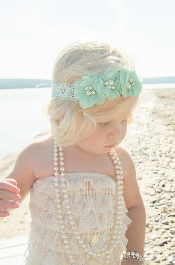 Свадьба - Mint Green Baby Headband, Infant Headband, Toddler Headband,  Mint Green Headband
