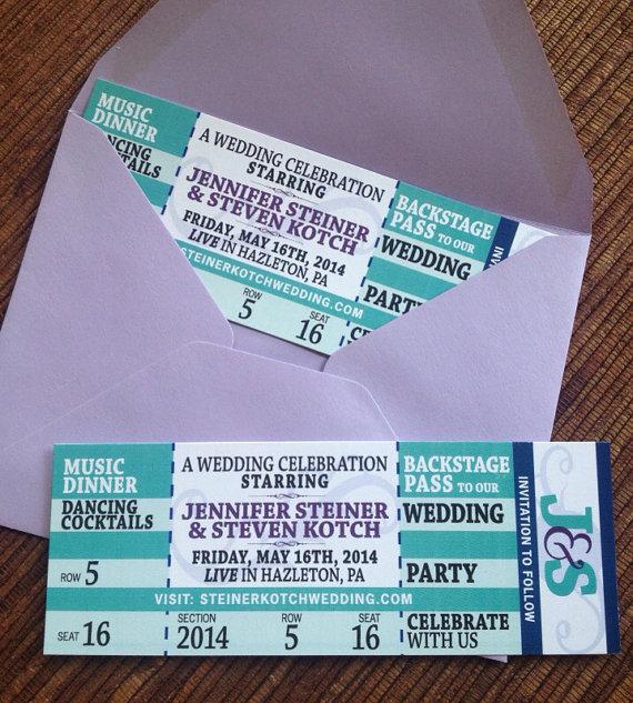 زفاف - Concert Ticket Save the Date / DIY printable Wedding Invitation / Birthday / Shower