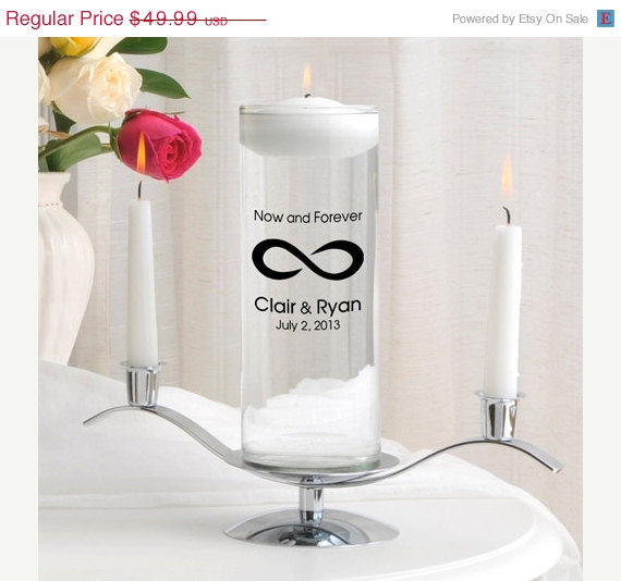 Wedding - Glass Wedding Candle Vase - Personalized Unity Candle - Floating Candle_377