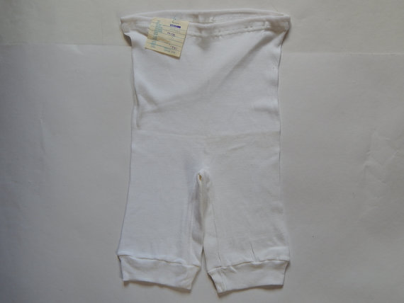 زفاف - Soviet -Time Vintage Underwear Ladies Ribbed Cotton White Knickers with Factory Tag White Underpants 100% Cotton Made in USSR  era