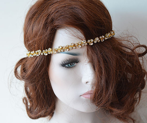 Hochzeit - Gold Rhinestone Headband, Bridal Headband, Wedding Hair Accessories, Wedding  Headband, Bridal Hair Accessories