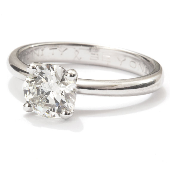 زفاف - 1 Carat Diamond Solitaire Engagement Ring 
