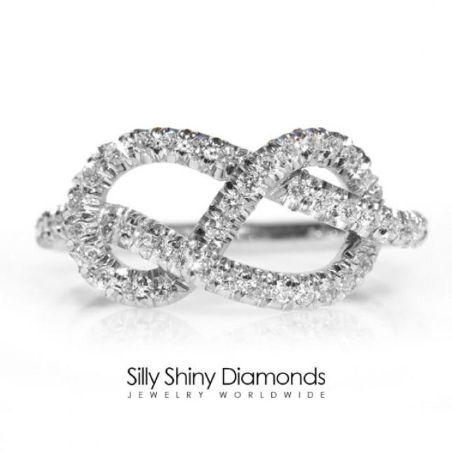 Свадьба - Silly Shiny Diamonds by Shanie infinity knot diamond ring - unique engagement ring - unique wedding ring